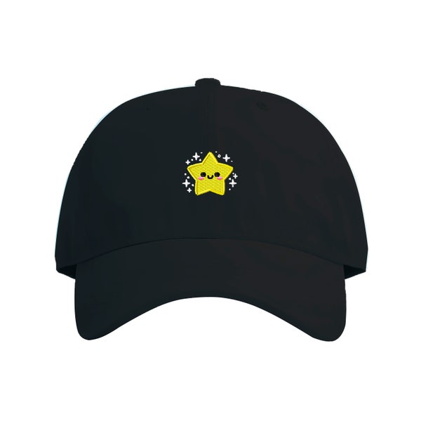 Casquette 100% coton brodée d'étoiles mignonnes | Brodé au Royaume-Uni | Élégant et confortable | Disponible en plusieurs couleurs