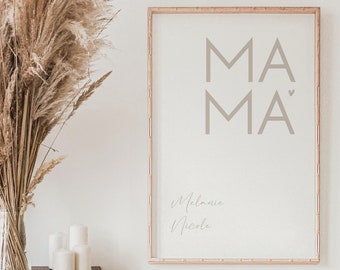 Mama Poster A4 / Geschenk / Muttertag / Schwangerschaft / Geburt / personalisiert