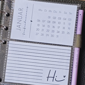 Calendar 2025 / A6 planner / pictures / cover / calendar / cards / black and white