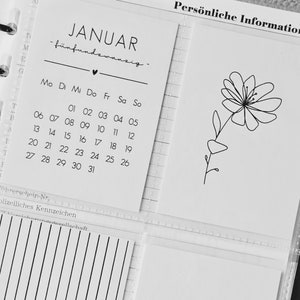 Kalender 2025 / A5 Planer  / Bilder / Hülle / Kalendarium / Karten / schwarz weiß