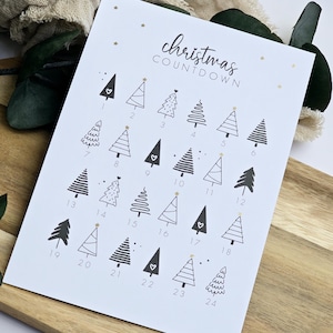 Postkarte Christmas Countdown / Adventskalender / Wunschzettel / Weihnachten / Wichtelgeschenk / Kleinigkeit / Geschenk / Geburtstag