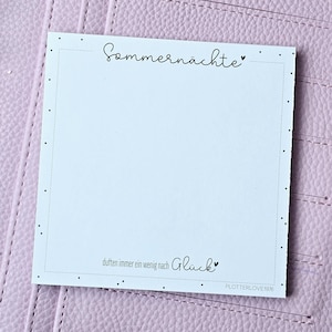 Notizblock Sommernächte duften immer ein bisschen nach Glück / 50 Blatt / Mitbringsel / Kleinigkeit / Geschenk /