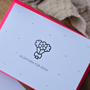 Klappkarte Für Dich / Umschlag / A6 quer / Kleinigkeit / Geschenk / Geburtstag / Abschied / Genesung  /  Mitbringsel