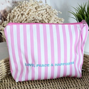 Tasche LOVE PEACE HAPPINESS / Strandtasche / Kosmetiktasche / Kulturtasche / Schminktasche /  Geschenk / Mitbringsel / Kleinigkeit