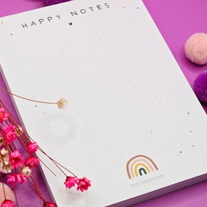 Notizblock Happy Notes / Regenbogen / DIN A6 / 50 Blatt / Mitbringsel / Kleinigkeit / Geschenk Bild 7