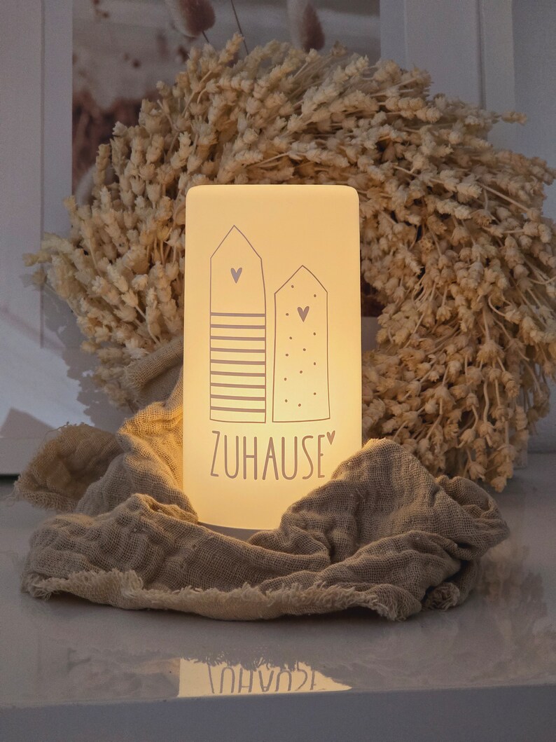 Tischlampe Zuhause / Muttertag / Geschenk zum Einzug / Richtfest / Geburtstag / Camping / Garten / LED Bild 3