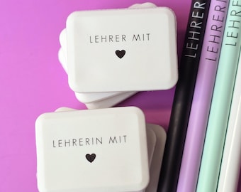 Teacher eraser with heart · Gift for teachers · School leaving gift · Small gift · Souvenir · Colorful