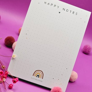 Notizblock Happy Notes / Regenbogen / DIN A6 / 50 Blatt / Mitbringsel / Kleinigkeit / Geschenk Bild 4