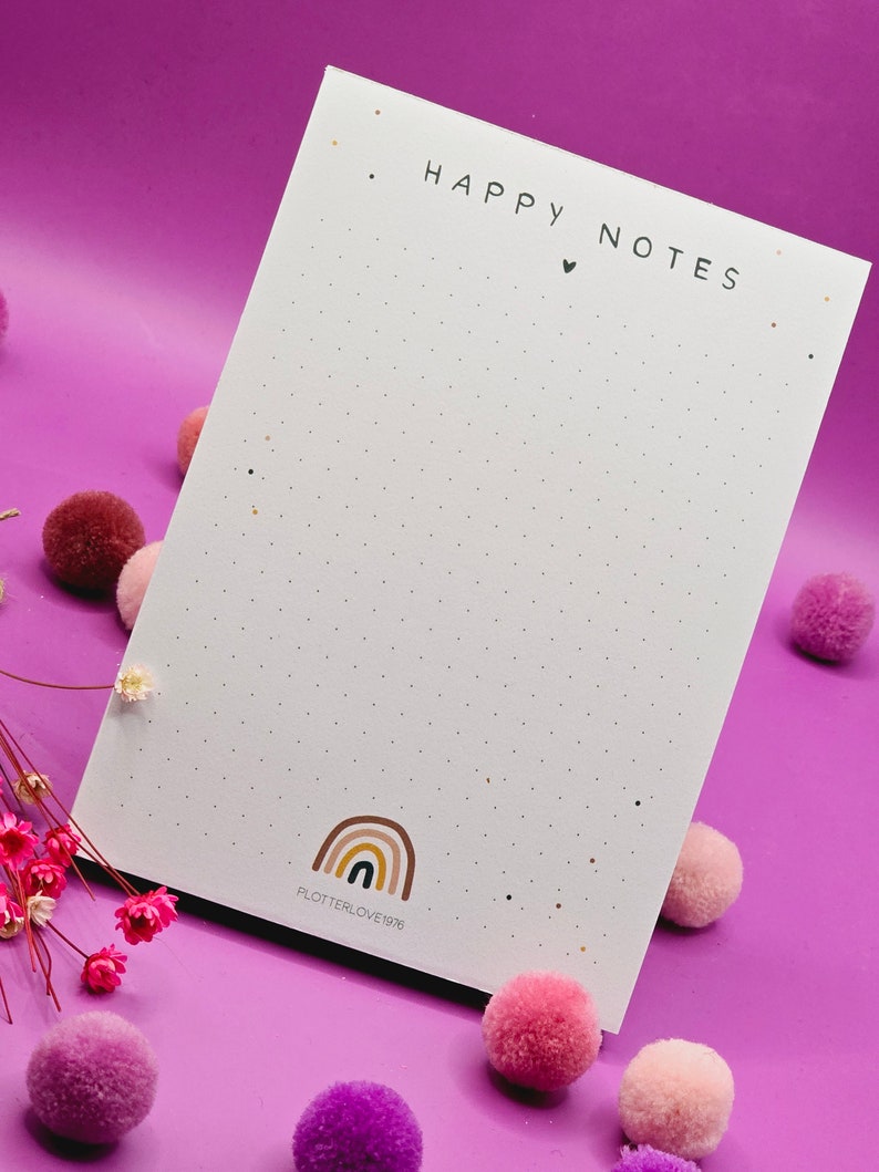 Notizblock Happy Notes / Regenbogen / DIN A6 / 50 Blatt / Mitbringsel / Kleinigkeit / Geschenk Bild 4