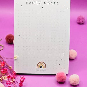 Notizblock Happy Notes / Regenbogen / DIN A6 / 50 Blatt / Mitbringsel / Kleinigkeit / Geschenk Bild 3