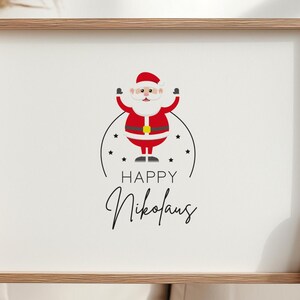Rub On Happy Nikolaus / 1 Sticker / Aufkleber / Advent / DIY / Winter / Advent / Deko / Spruch / Windlicht