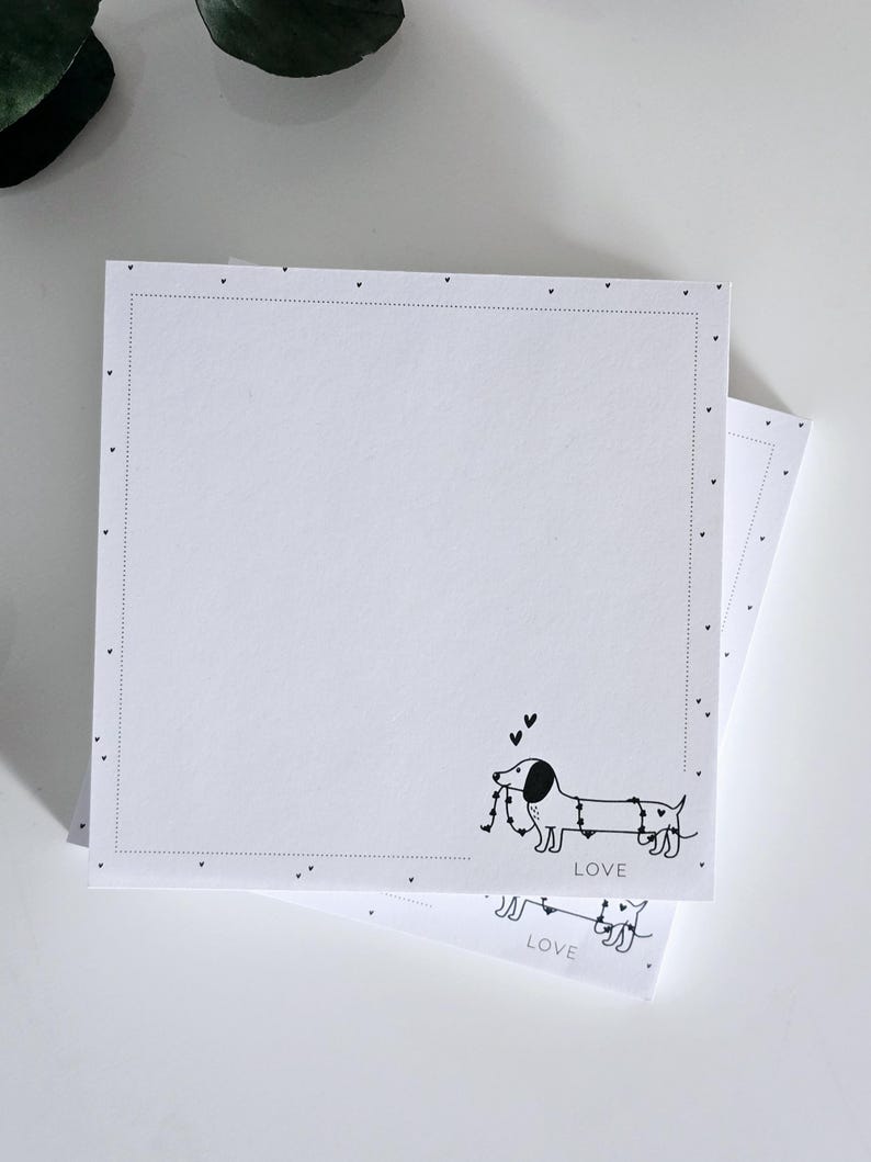 Notizblock Dackel · 105x105 mm · 50 Blatt · TO DO Liste · Geschenk Kollegin · Bürozubehör · süßer Notizblock · Schreibblock quadratisch bild 4