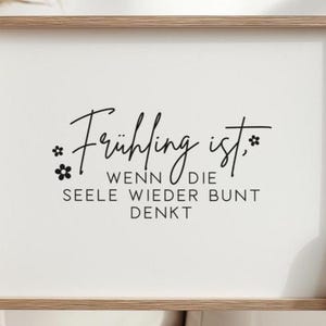 Frühling ist, wenn die Seele wieder bunt denkt / 1 RUB ON / Sticker / Aufkleber / 3 Farben / DIY / Oster Deko / Spruch / Mitbringsel