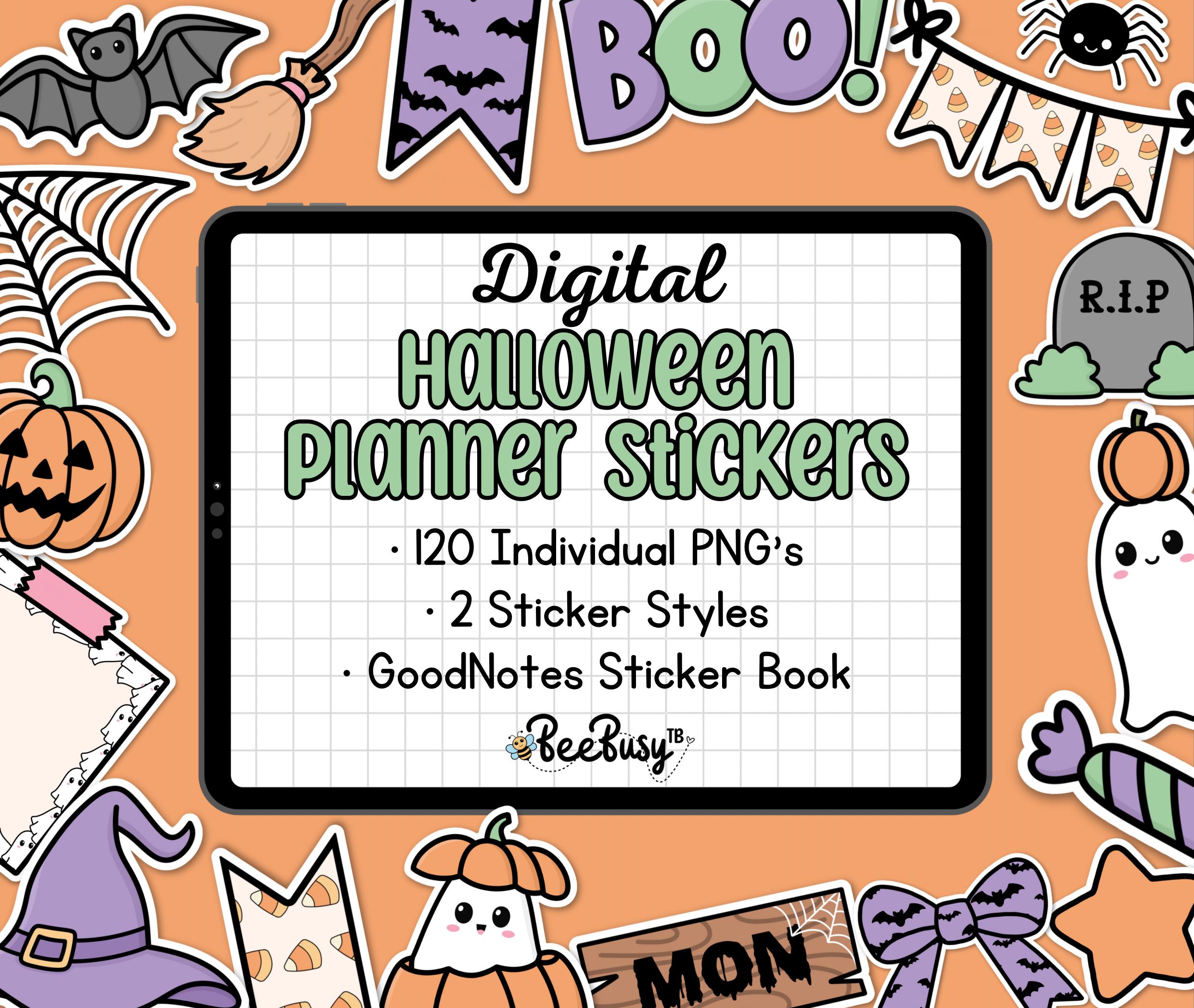 Cute Onenote Halloween Digital Planner Stickers - PNG | Precropped | Goodnotes ...
