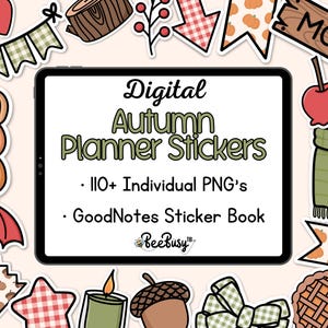 Autumn Digital Planner Stickers - PNG | Precropped | GoodNotes Sticker Book | Cute | Pastel | GoodNotes | OneNote | iPad | Android |