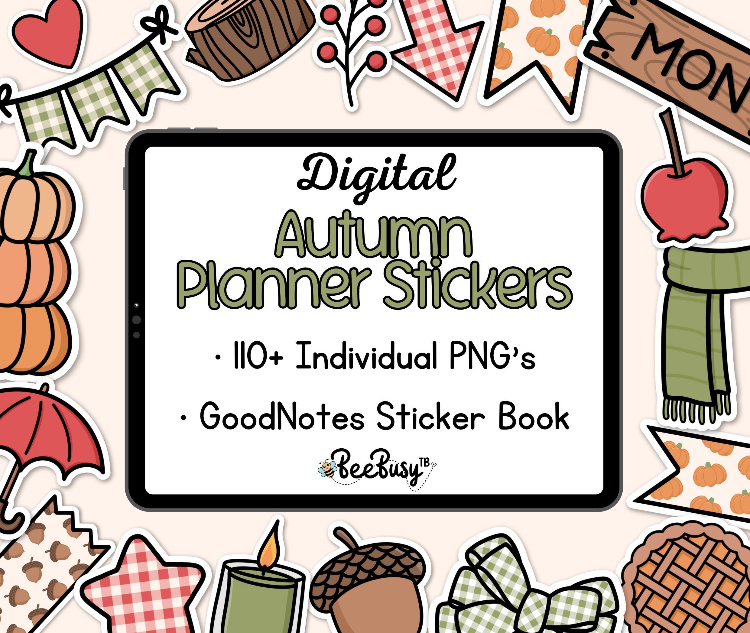 Autumn Digital Planner Stickers - PNG | Precropped | Goodnotes Sticker ...
