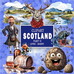 Schottland Clipart Part II - Schottische Bilder, Whisky Illustrationen, Tartan Elements, PNG, Sofortiger digitaler Download, kommerzielle Nutzung
