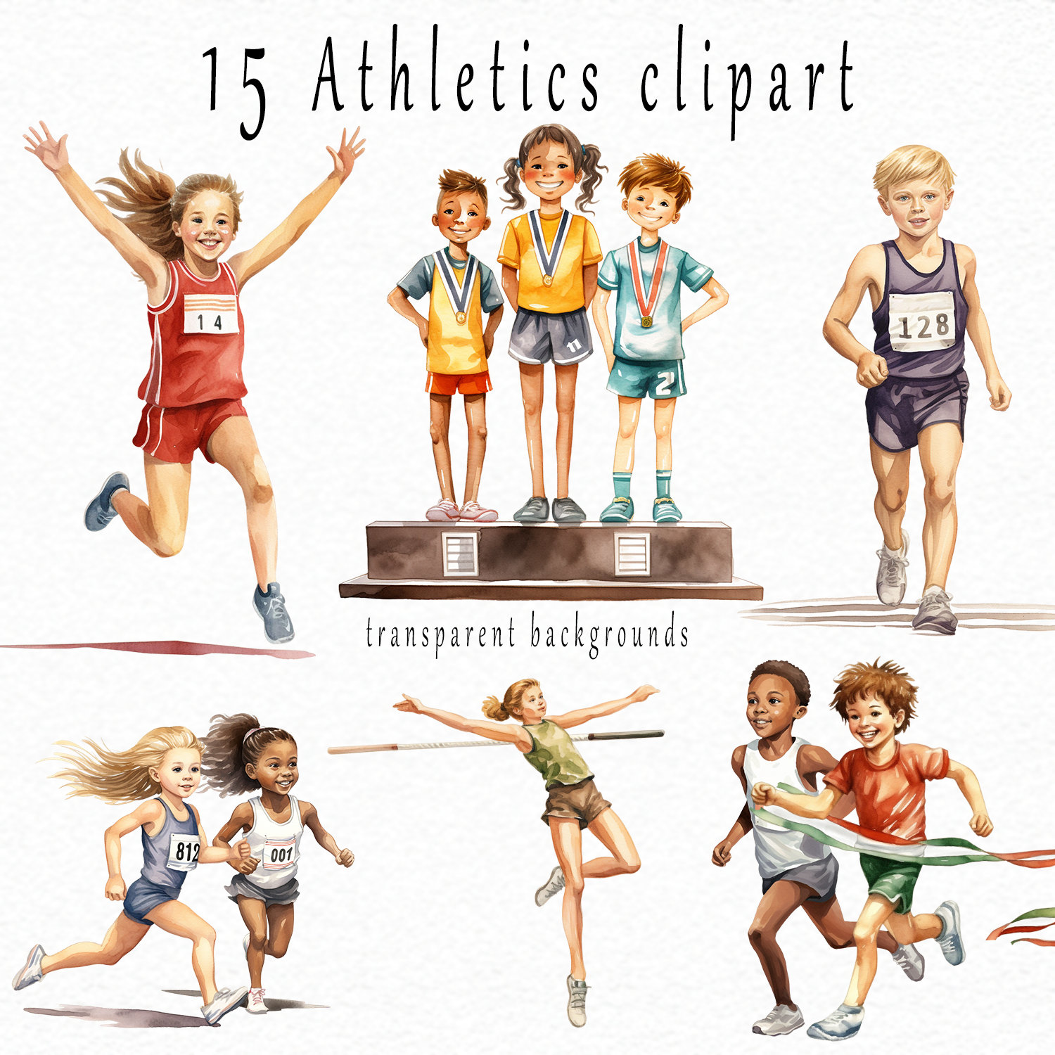 Athletics Clipart, Track and Field Clip Art, Sports Activities, Athletic  Sport, Health and Fitness, PNG Free License Instant Download - Etsy