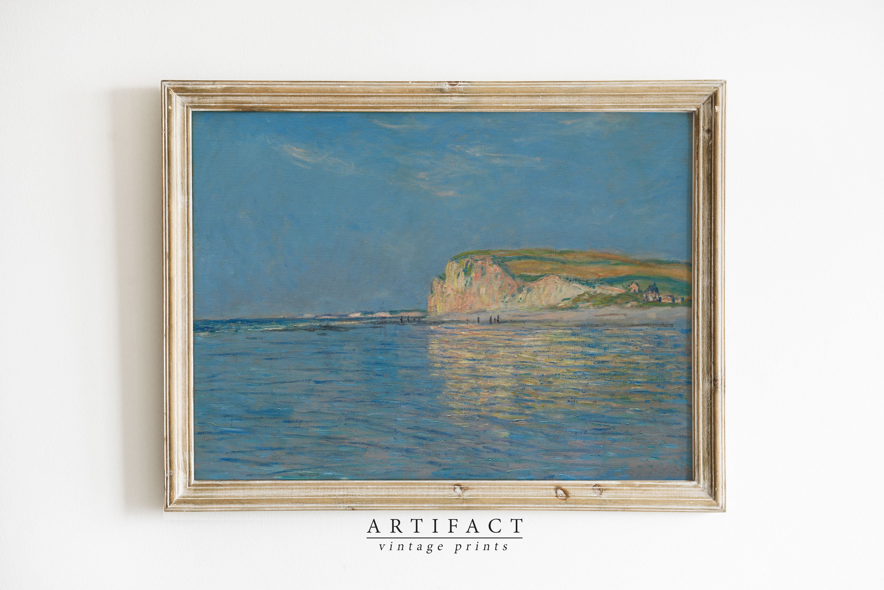 Pittura di paesaggio costiero europeo / Decorazione murale vintage / Monet / Estetica costiera antica / STAMPABILE Download digitale Arte / AV_183