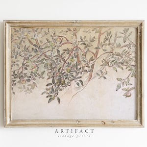 Vintage Apple Tree Branch Sketch / Rustic Wall Art / Neutral Decor / Botanical Art Print / Digital PRINTABLE Art / Artifact Vintage / AV_123