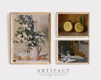 French Country Gallery Wall Art SET / Kitchen Farmhouse Wall Art Prints / Kitchen Lemon Art / Printable Digital Download Art/ G_008
