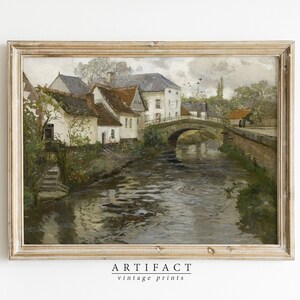 Vintage European Landscape Oil Painting / Antique Landscape / Rustic Wall Art / Cozy Decor / PRINTABLE Digital Download / AV_161