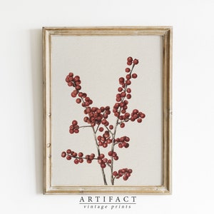 Pintura botánica de otoño / Pintura de acuarela de árbol vintage / Arte de otoño invierno / Arte de pared IMPRIMIBLE digital / Decoración del hogar de otoño / AV_100