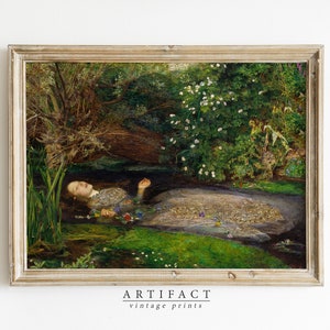 Classical Art Print of Ophelia / Vintage Art / Shakespeare / Bedroom Art Print / Moody Art/ Digital PRINTABLE Wall Art / AV_051