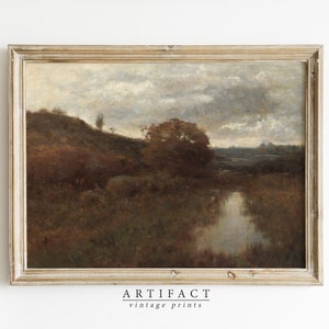 MOODY Vintage Landscape Painting / Antique Country Print / Oil Painting / Digital PRINTABLE Wall Art  / Gift / Artifact Vintage / AV_069