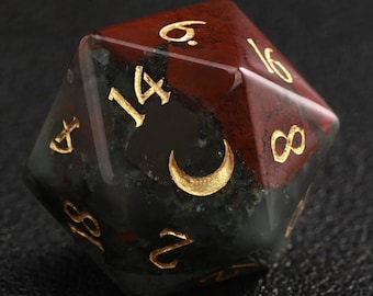 Natuurlijke Bloodstone DND-dobbelstenenset, rode D&D-dobbelstenenset met scherpe rand, Dungeons and Dragons polyhedral RPG-edelsteendobbelstenenset