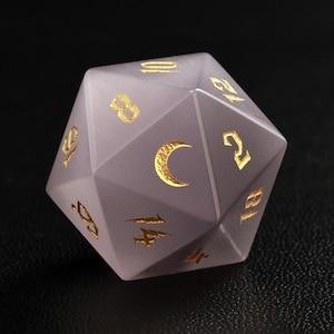 Full Set Cat&#39;s Eye DnD Dice Set,Dungeons and Dragons RPG Game Dice Hand carved Gemstone Dice,Gray CatEye Polyhedral D20 Dice Original Design