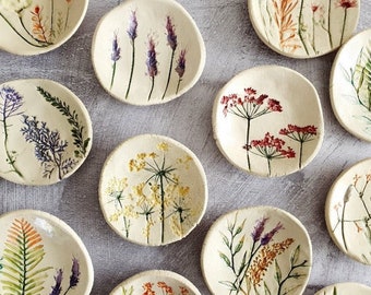 Ceramic handmade botanical bowls