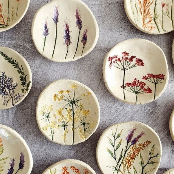 Ceramic handmade botanical bowls