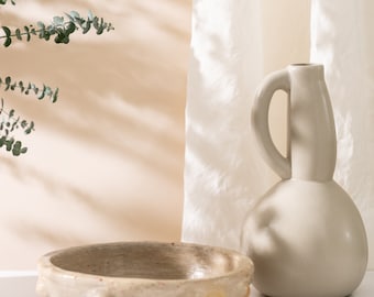 Dadasi Krug, Rustikaler Steinzeug Krug, Handgemachtes Einzelstück zum Servieren und Dekorieren für Zuhause