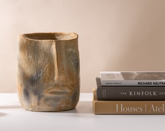 Sejnan Pottery Rustic Vase, Handcrafted Home Decor Piece