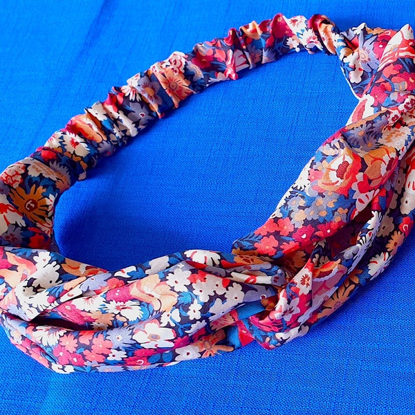 Bandeau torsadé en tissu Liberty - COMMANDEZ 2 BANDEAUX = 10% REMBOURSE