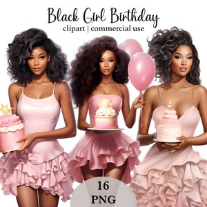 Geburtstag schwarzes Mädchen Clipart Rosa Feier Mädchen Png schwarze Frau Clipart Geburtstagsmädchen png Planer Mädchen Clipart schwarzes Mädchen Clipart