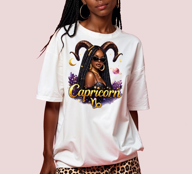Capricorn astrology digital PNG design for sublimation