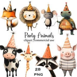 Party Tiere Clipart Niedliche Cartoon Safari Tiere png Niedliche Geburtstag Tiere Dschungeltiere Kinder Geburtstagskarte Png Clipart Tiere Aufkleber