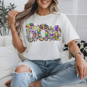 New Orleans Mardi Gras 504 festival shirt PNG