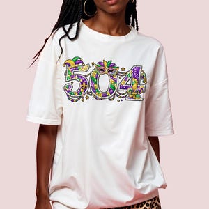 NOLA area code 504 carnival PNG for T-shirt printing