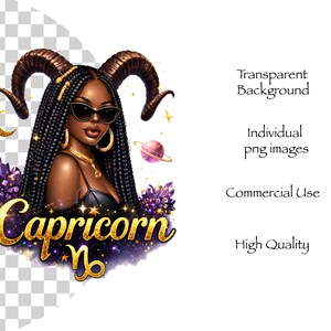 Capricorn queen sublimation PNG transparent background