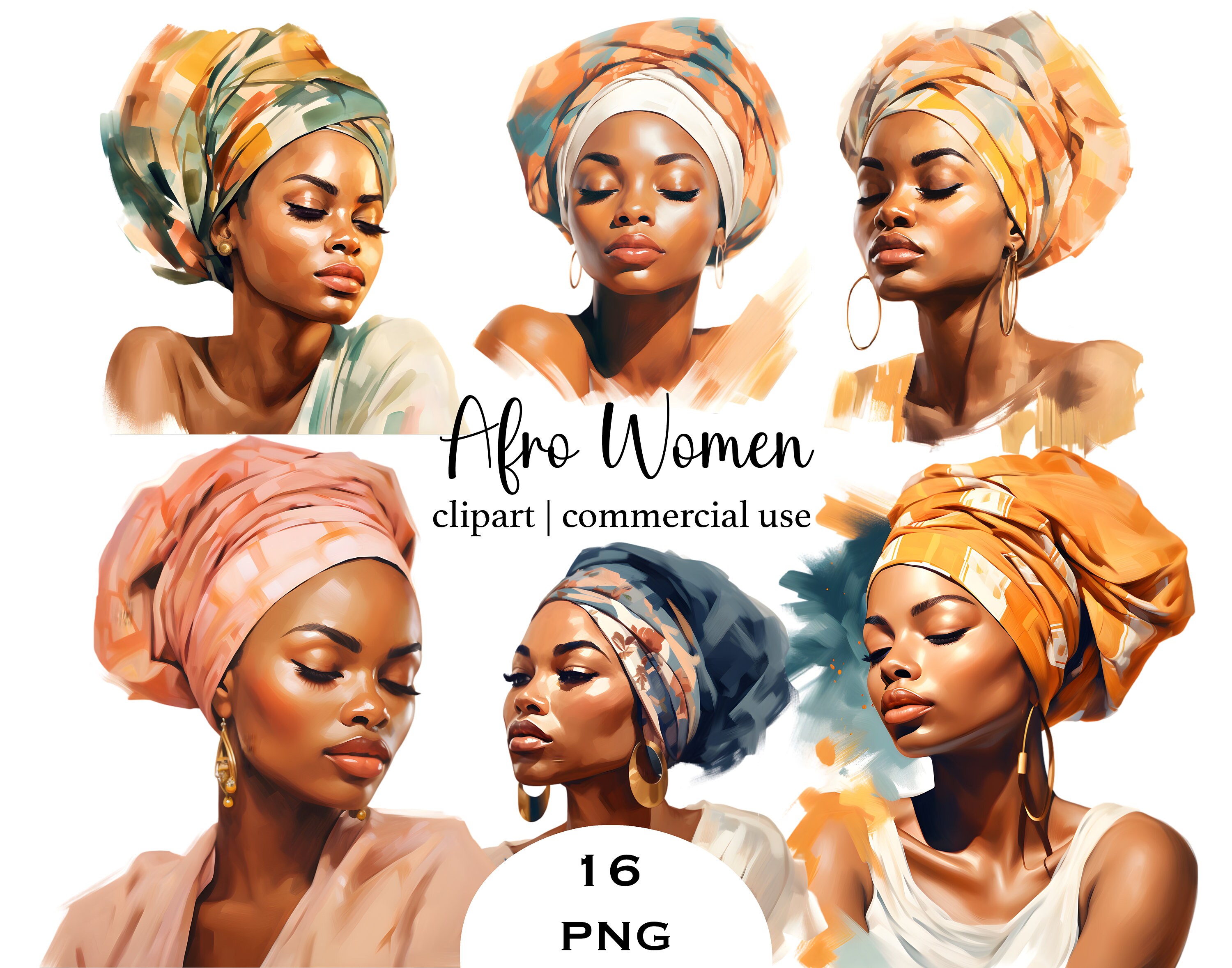 Watercolor Afro Queen Png Clipart Afro Woman Graphic Afro Girl Digital Sticker Black Girl Png Fashion African American Afro Png