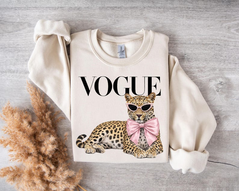 Stylish leopard illustration with boutique aesthetic