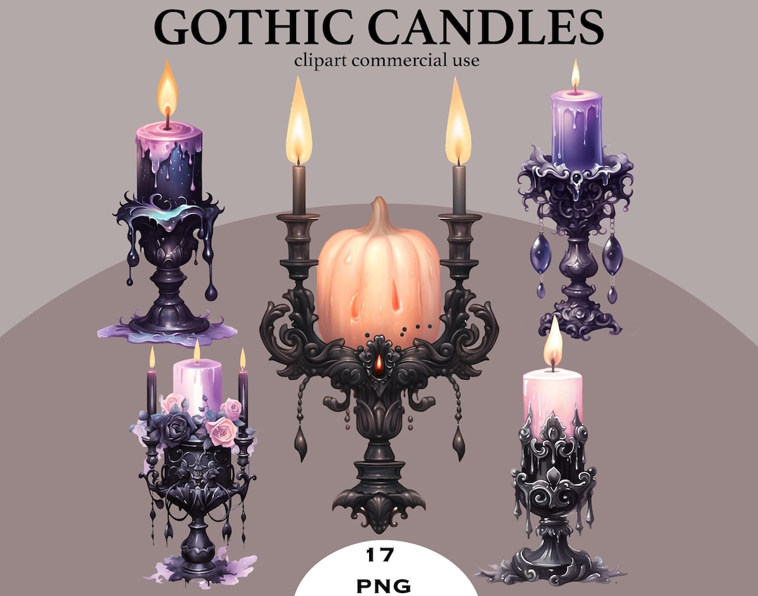 Gothic Candle PNG Clipart | Spooky Halloween, Witch Art (digital ...