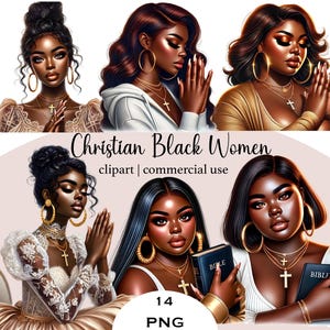 Black Women Praying Clipart Christian Watercolor Religious Black Girl png Female Christian İmages Prayer Journal PNG Commercial Use License