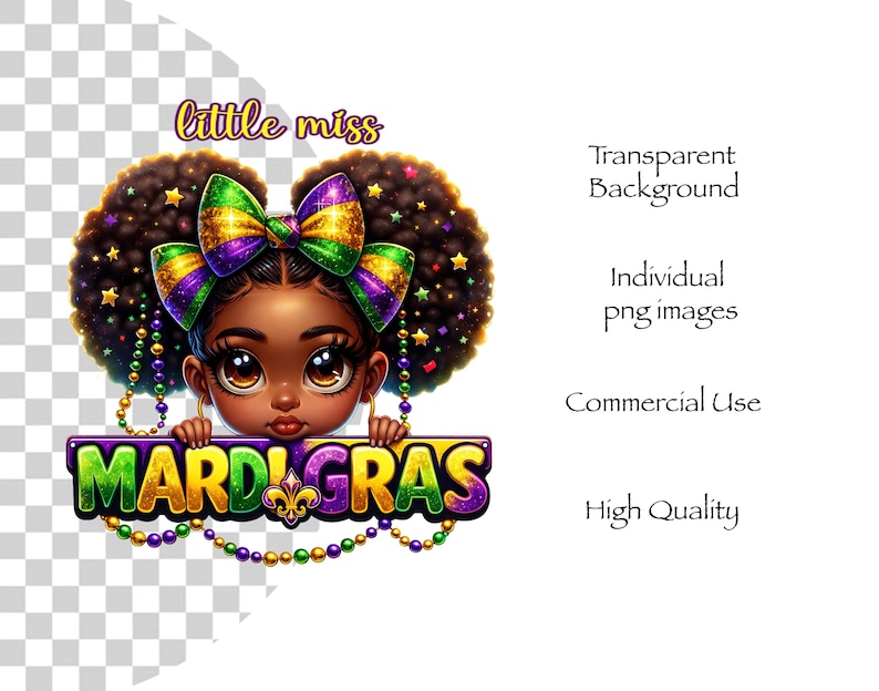 Kids Mardi Gras shirt design PNG with purple green gold colors