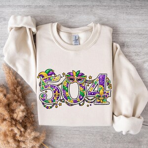 New Orleans 504 Mardi Gras sublimation PNG transparent background