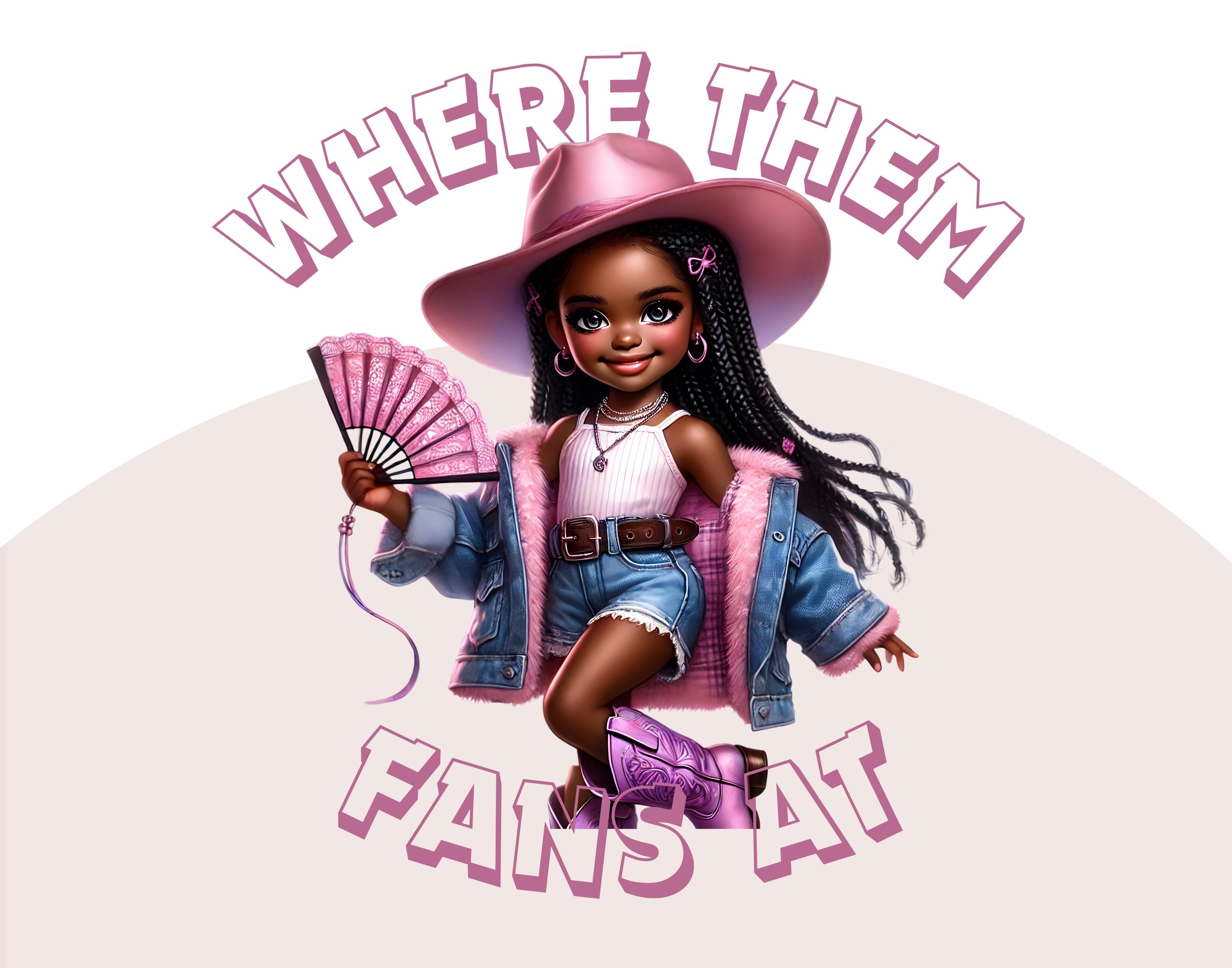 Where Them Fans At Black Girl Png Boots On The Ground T shirt Digital PNG printable Dtf Boots on The Ground Little Black Girl
