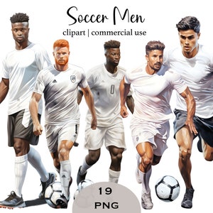 Aquarell Fußball Männer Clipart Bundle Sport Png Clipart Spielen Fußball Grafiken Fußball Illustrationen PNG Junk Journal Kommerzielle Nutzung